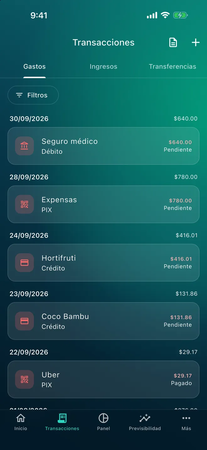 Lista de movimientos